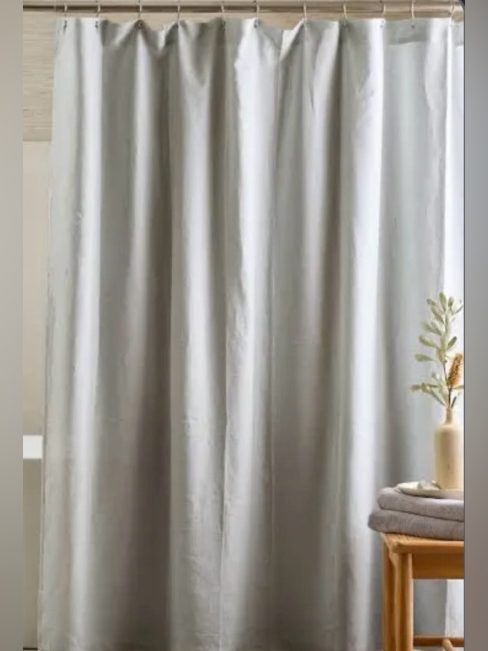 NWOT Quince European Linen Shower Curtain, 72 X 72 Light Gray